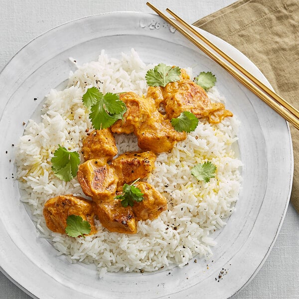 Jasmine rice with curried meat