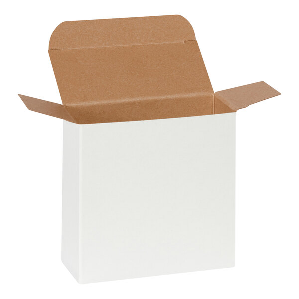 Lavex 4 1/4" x 1 7/8" x 4 1/2" White Reverse Tuck Carton - 250/Case