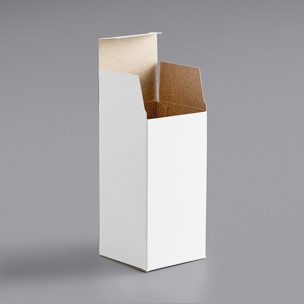 A white Lavex reverse tuck carton with an open lid.