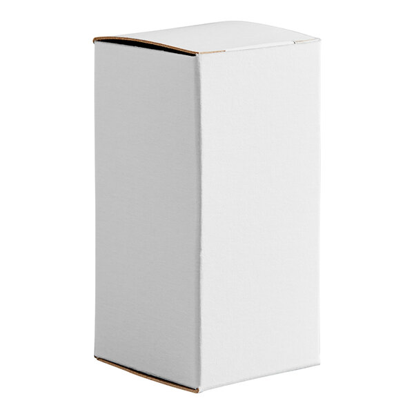 A plain white rectangular reverse tuck carton box.