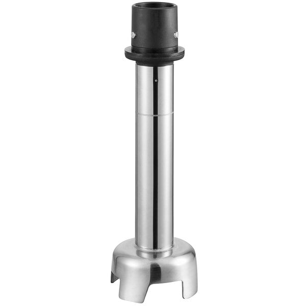 A stainless steel and black AvaMix medium-duty immersion blender on a counter.