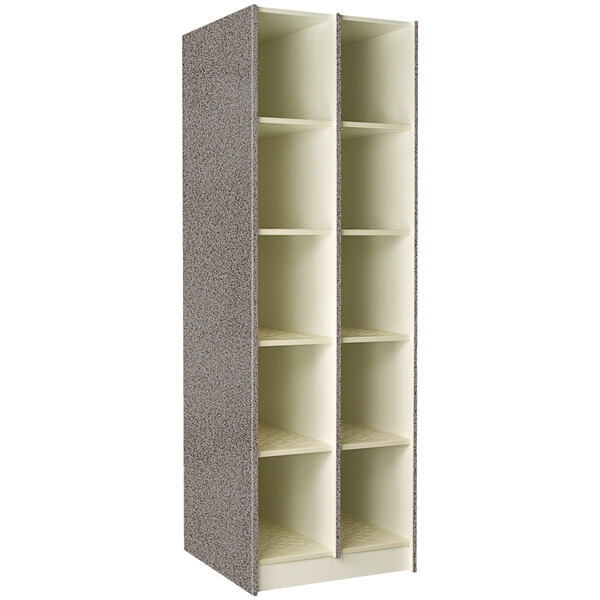 A tall grey I.D. Systems instrument storage cabinet with ten compartments.