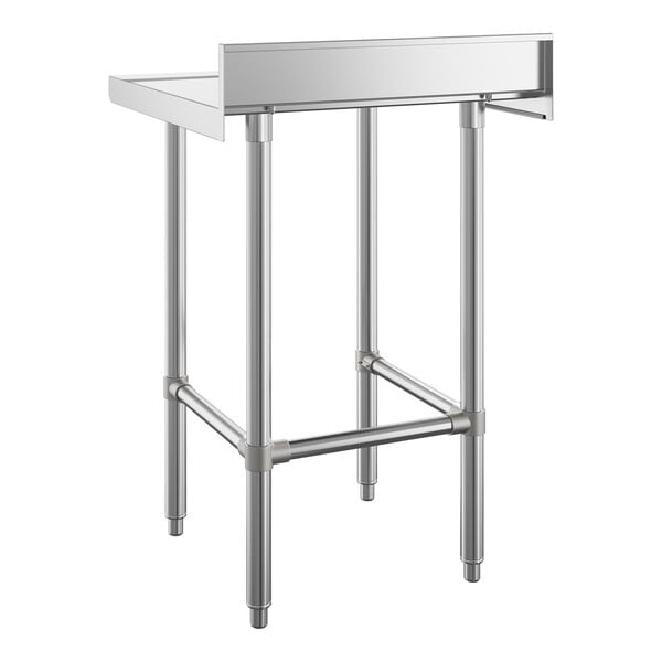 Regency 24" x 24" 16-Gauge 304 Stainless Steel Commercial Open Base Work Table with 4" Backsplash