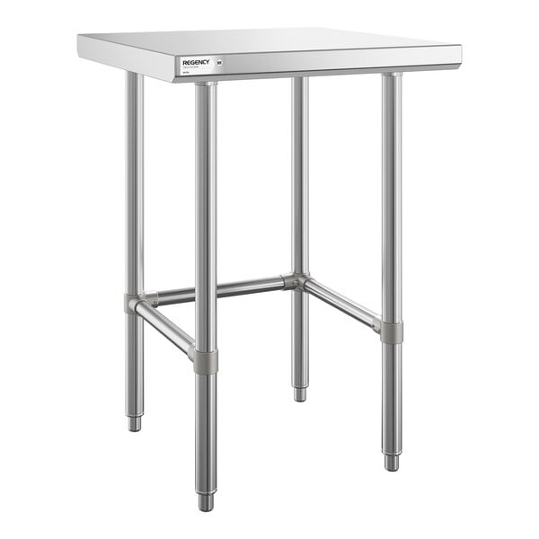 Regency 24" x 24" 16-Gauge 304 Stainless Steel Commercial Open Base Work Table