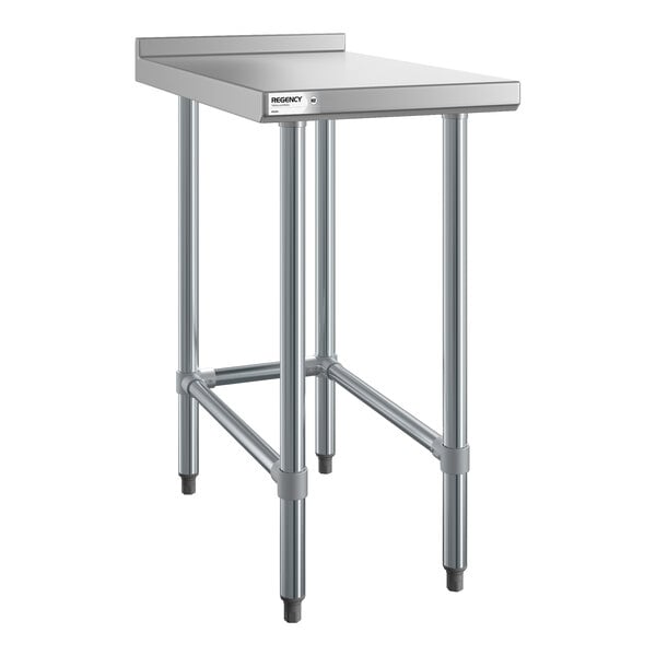 Regency 30" x 18" 16-Gauge Stainless Steel Filler Table With Backsplash