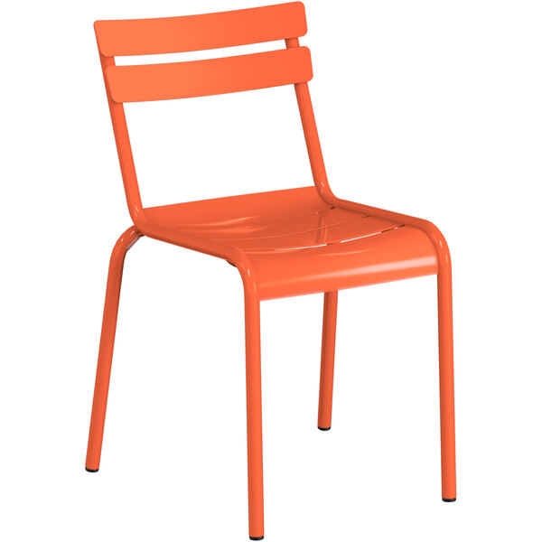 an orange chair with a white background