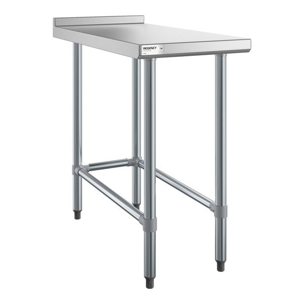 Regency 36" x 18" 16-Gauge Stainless Steel Filler Table With Backsplash