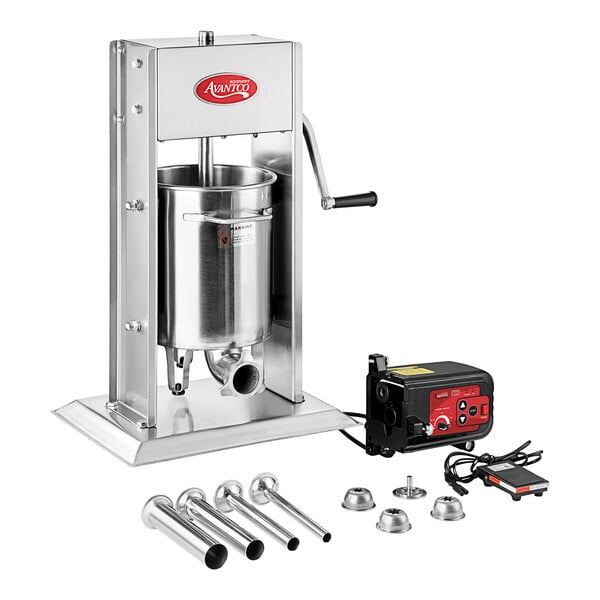 A stainless steel Avantco vertical churro stuffer with multiple churro tubes.