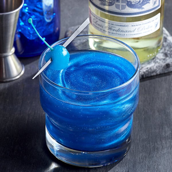 A blue cocktail with Spirdust Blue Indigo in it.