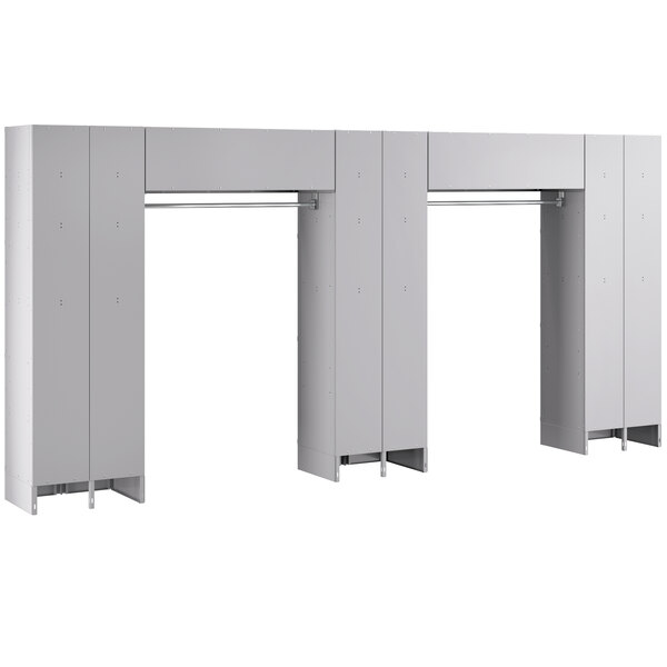 A gray rectangular locker with six tiers and 44 compartments.