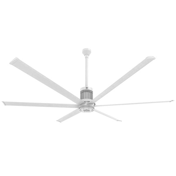 a white ceiling fan with a white fan