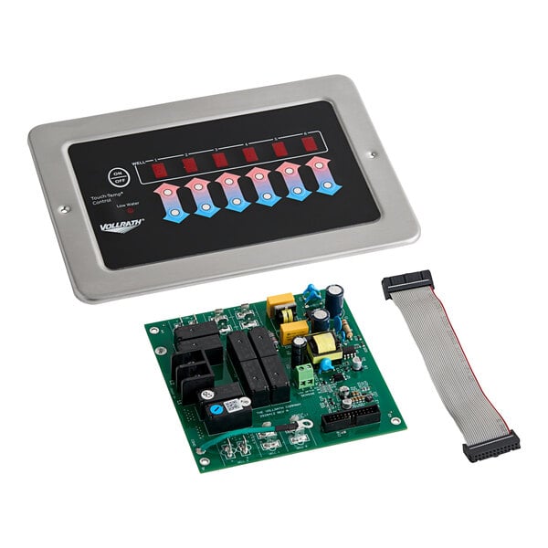 A Vollrath digital control panel overlay with a cable and circuit board.