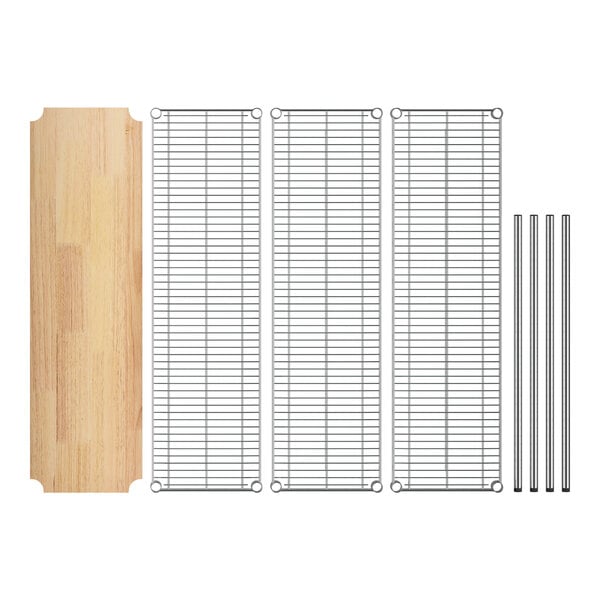 A Regency wooden shelf for metal racks.