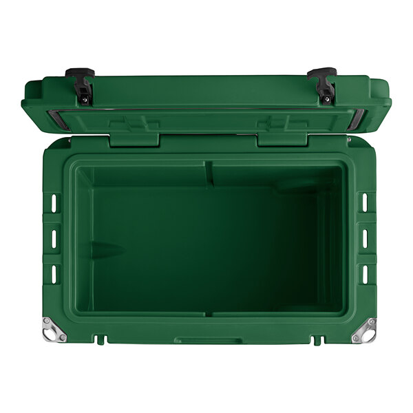 a green bin with a lid