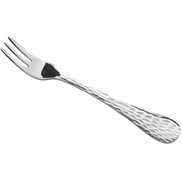 An Acopa Inspira stainless steel cocktail/oyster fork with a textured handle.