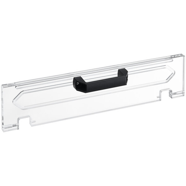 A clear plastic lid with a black handle for a VacPak-It vacuum packaging machine.