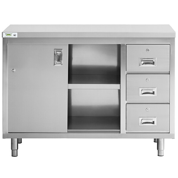 a metal cabinet with drawers