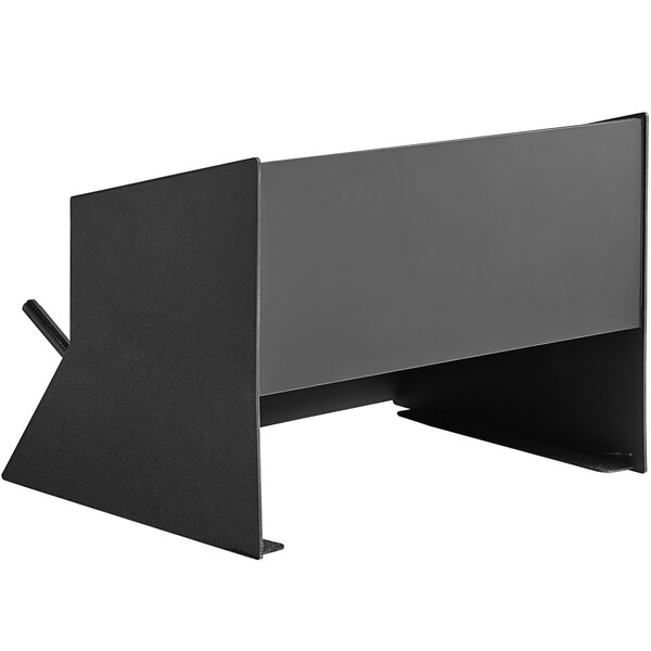 A black metal rectangular countertop organizer with 11 sections.