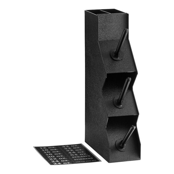 ServSense Black 5-Section Countertop Dome Lid / Straw Organizer - 5 1/8" x 15" x 21"