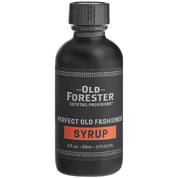 A black Old Forester bottle of classic Old Fashioned Syrup with a label.