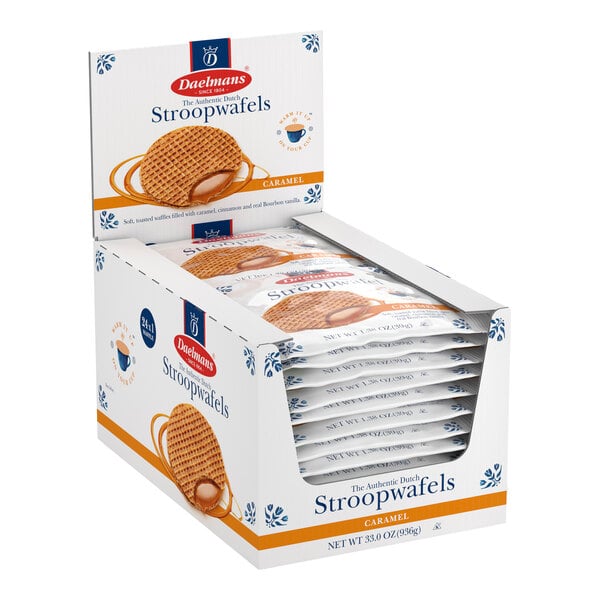 Daelmans Individually Wrapped Caramel Stroopwafels - 96/Case