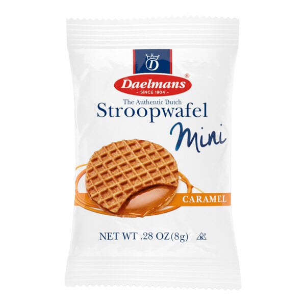 Daelmans Individually Wrapped Mini Caramel Stroopwafels - 200/Case