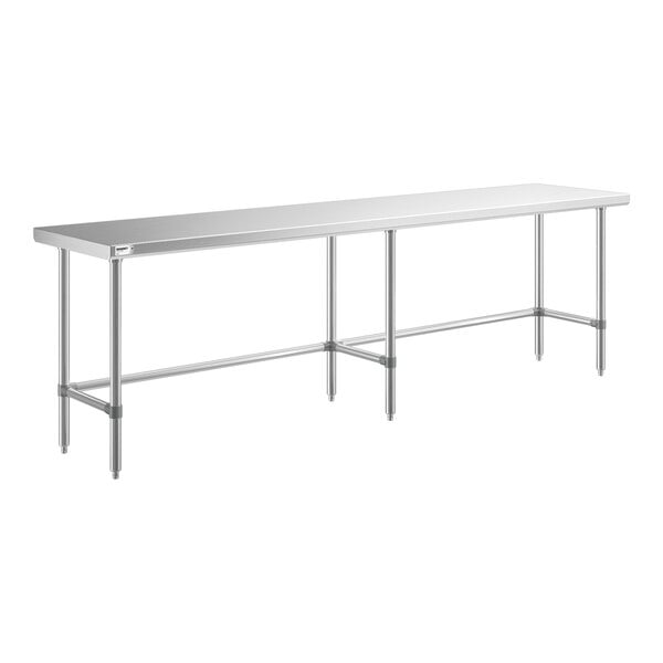 Regency 24" x 108" 16-Gauge 304 Stainless Steel Commercial Open Base Work Table