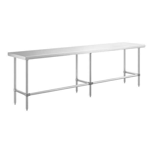 Regency 24" x 108" 16-Gauge 304 Stainless Steel Commercial Open Base Work Table