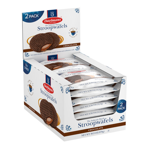 Daelmans 2-Pack Chocolate Stroopwafels - 48/Case
