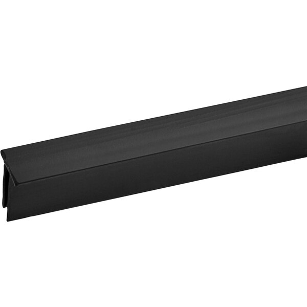 A black metal piece with a rounded edge.