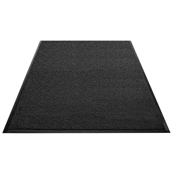 A black rectangular carpet with a black border.