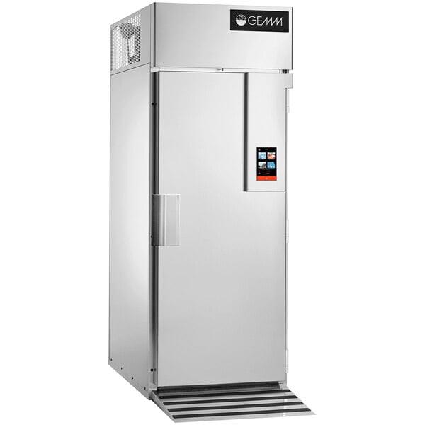 A stainless steel Eurodib blast chiller with a door open.