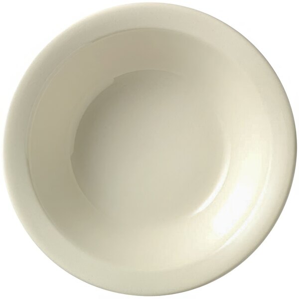 A Libbey Porcelana white porcelain bowl with a white rim.