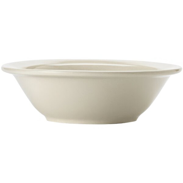 A Libbey Porcelana white porcelain bowl with rolled edges.