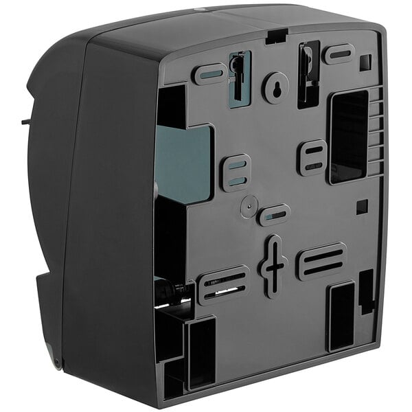 A black translucent box with a lever and holes.