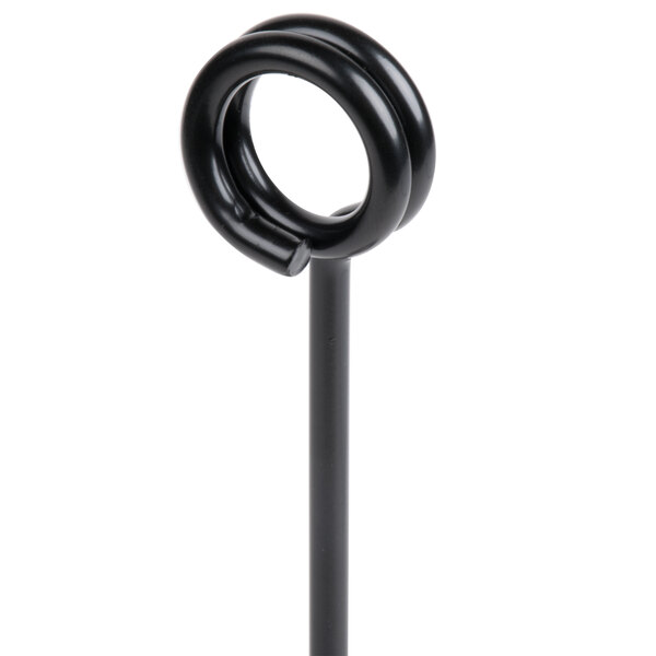 An American Metalcraft black metal swirl base card holder pole.