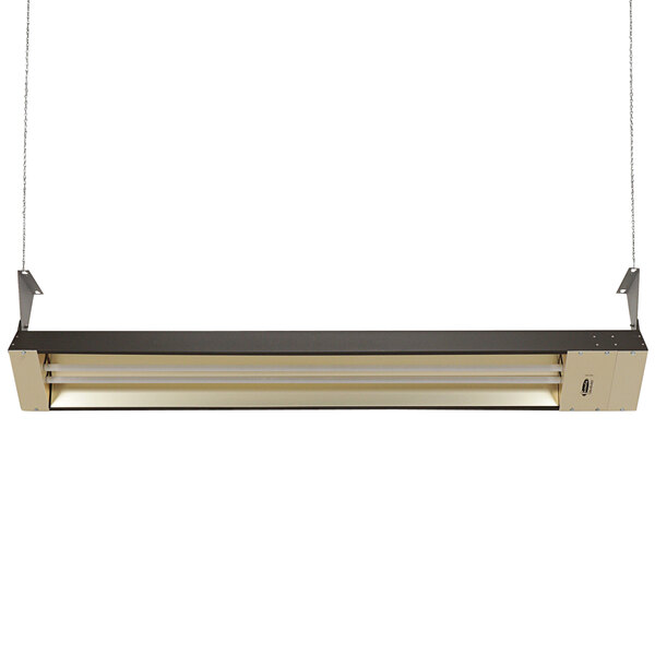 A brown rectangular TPI quartz electric infrared heater.