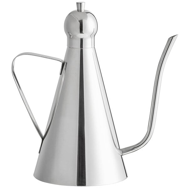 A GI Metal stainless steel oil dispenser with a long handle.