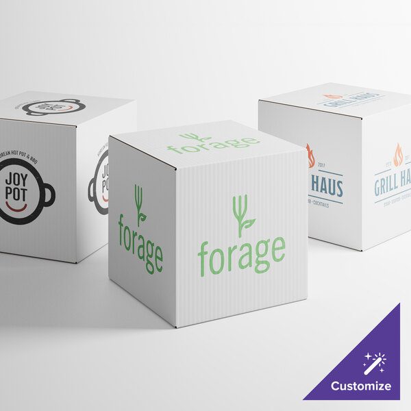 A white Lavex shipping box with green text.