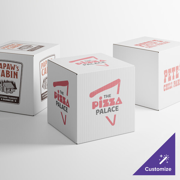 A close-up of a white Lavex shipping box.