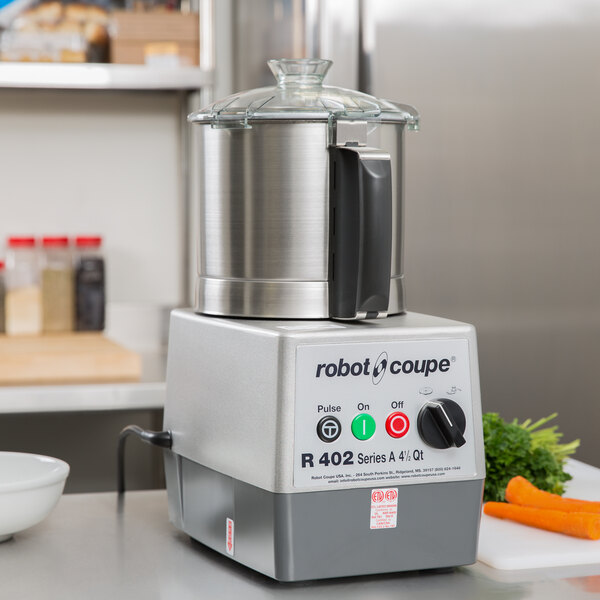 Robot Coupe R402A 2-Speed Combination Food Processor with 4.5 Qt. Stainless  Steel Bowl, Continuous Feed & 2 Discs - 2 hp