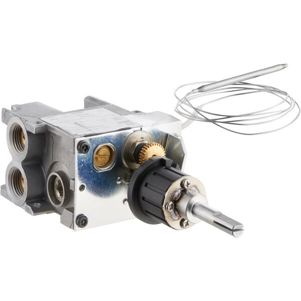 A Cooking Performance Group gas valve with a wire attached.