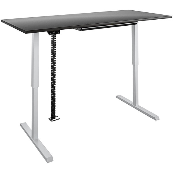 A black Bridgeport Pro-Desk on a metal base.