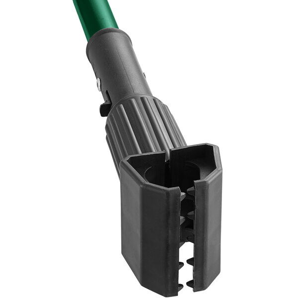 A black plastic Lavex Jaw Style mop handle with a green tip.