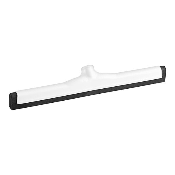 A white and black Lavex floor squeegee with a black and white neoprene foam blade.