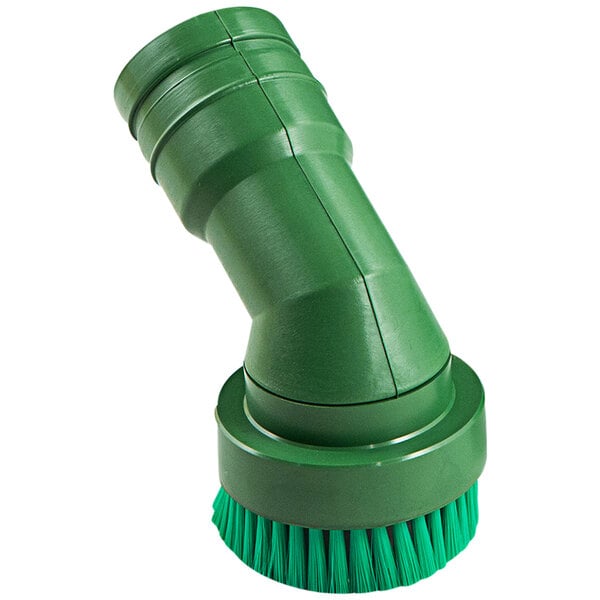 A green circular Delfin Industrial round brush with green bristles.