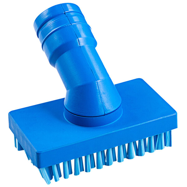 A blue rectangular brush for vacuum cleaners with bristles.