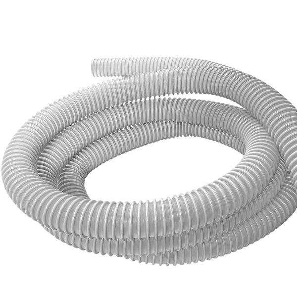 A white flexible Delfin Industrial helix vacuum hose.