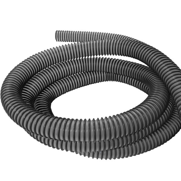 a coiled grey plastic tube