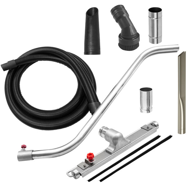 A Delfin stainless steel vacuum cleaner accessory kit with antistatic food grade parts.